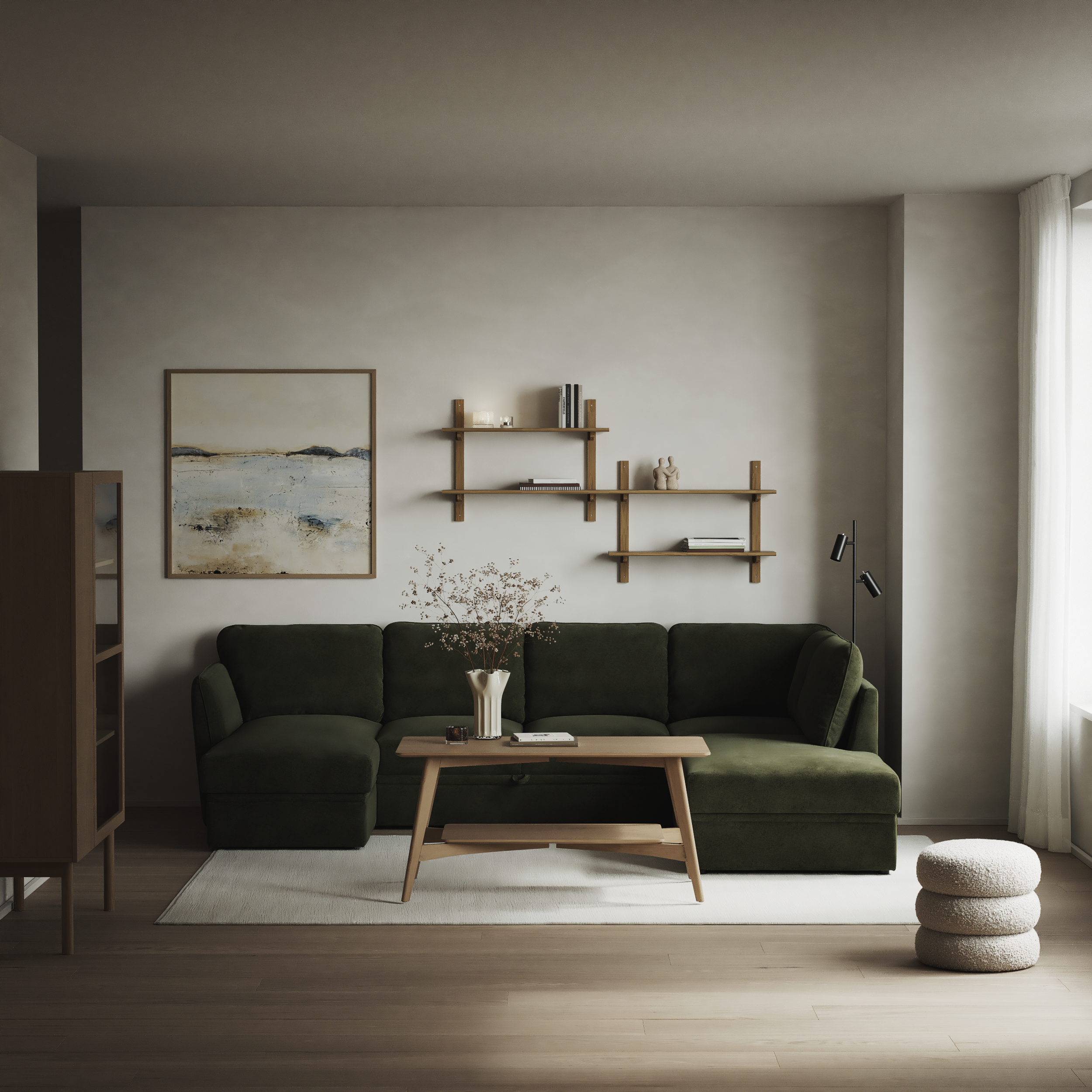 Öland - Bäddsoffa med schäslong vänster och divan höger - inspiration