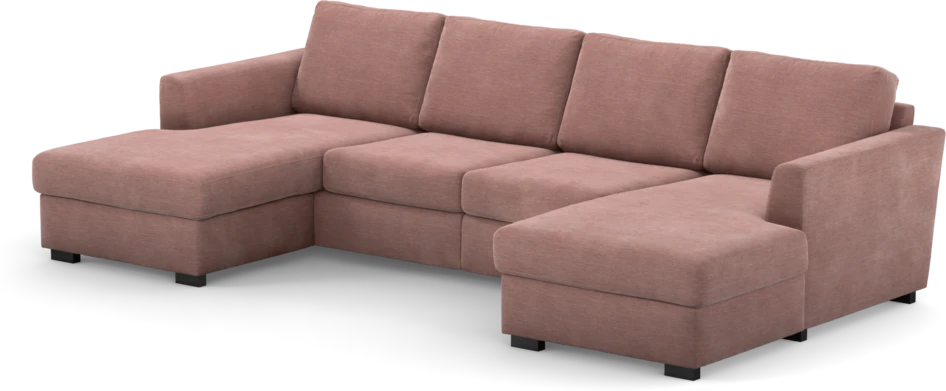 Friday - 2-sits soffa med två schäslonger - Rosa