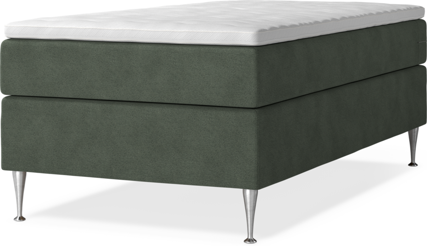 New York - Kontinentalsäng, enkelsäng med bäddmadrass och sängben - Grön