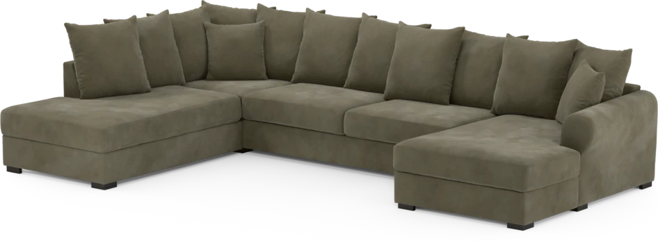 Town - 3-sits soffa med divan vänster och schäslong höger - Grön