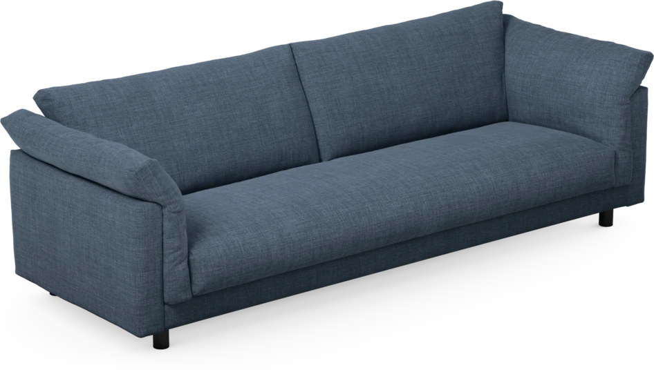 Cherrie - 4-sits soffa, hel dyna, fast klädsel - Blå