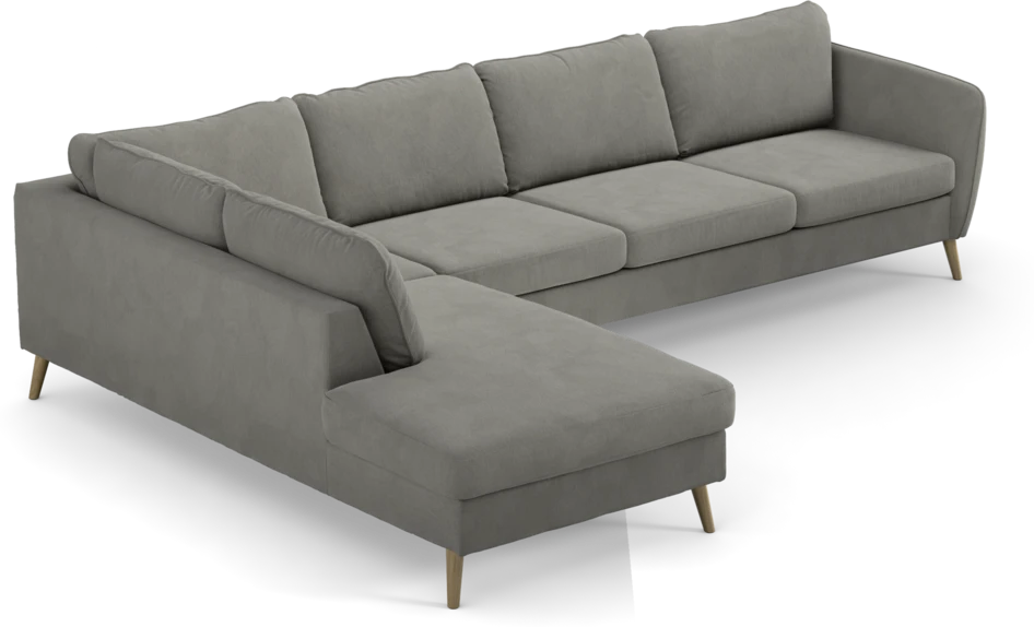 County - 3-sits soffa med divan vänster - Grå