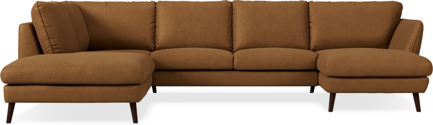 Madison Lux - 2-sits soffa med divan vänster och schäslong höger - Brun
