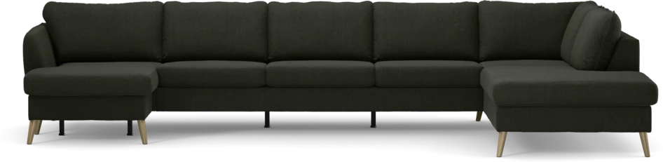 County - 4-sits soffa med schäslong vänster och divan höger - Grön