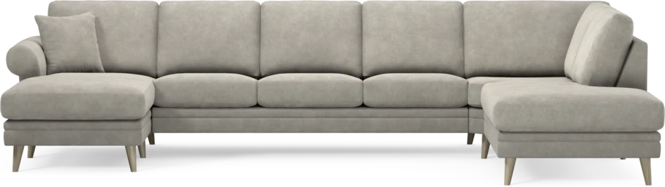 Eden - 3-sits soffa med schäslong vänster och divan höger - Grå