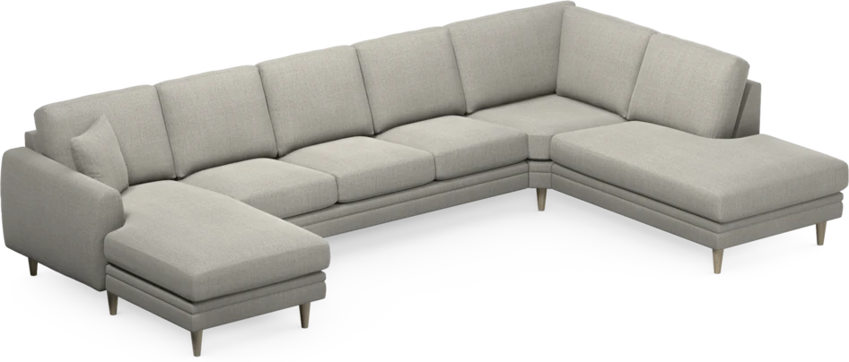 Eden - 3-sits soffa med schäslong vänster och divan höger - Grå