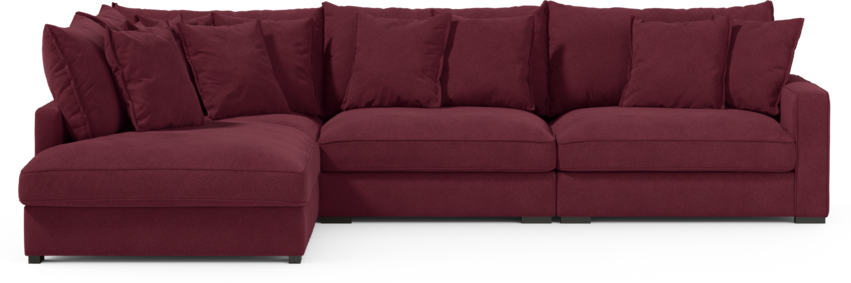 Rossi - 3-sits soffa med divan vänster - Röd