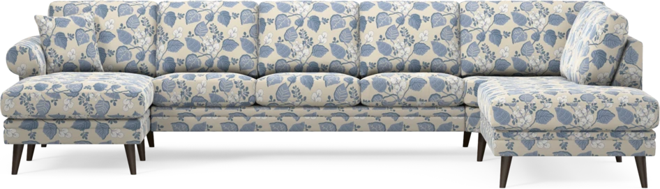 Eden - 3-sits soffa med schäslong vänster och divan höger - Flerfärgad