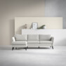 County - 3-sits soffa med flyttbar schäslong - Vit