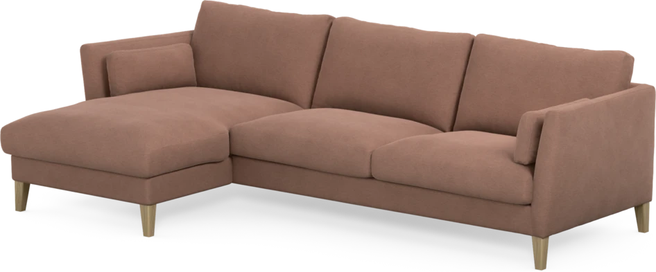 Winston - 3-sits soffa med schäslong, vändbar - Rosa