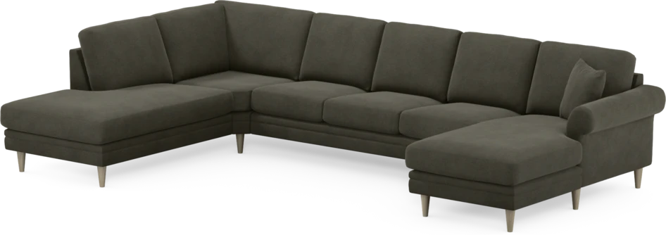 Eden - 3-sits soffa med divan vänster och schäslong höger - Grå