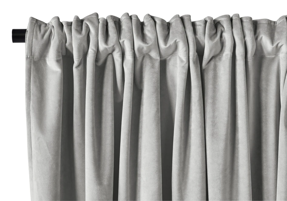 Velvet - Gardin, 140x250 cm, 2-pack - Grå