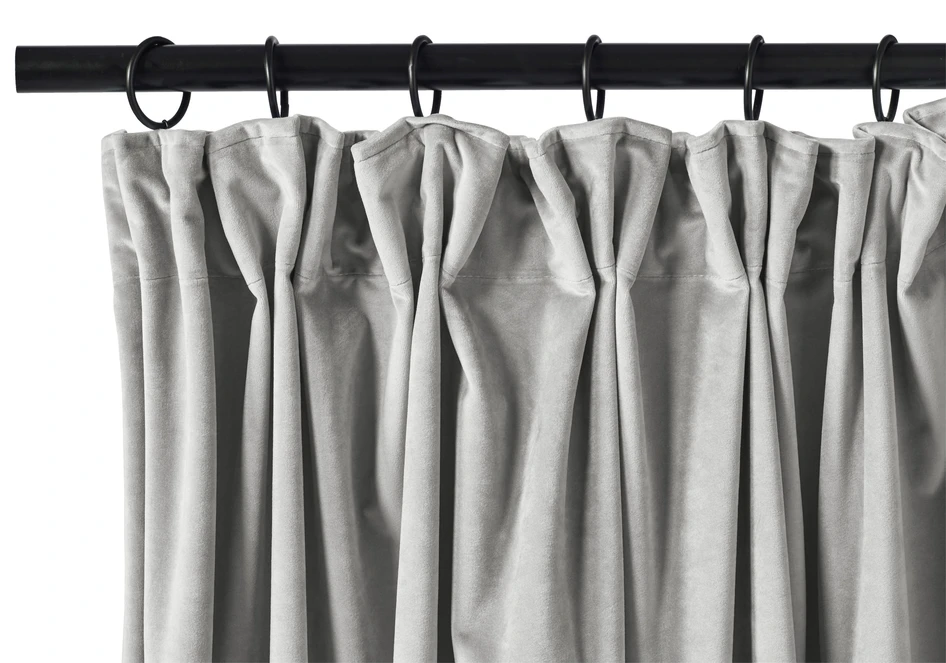 Velvet - Gardin, 140x250 cm, 2-pack - Grå