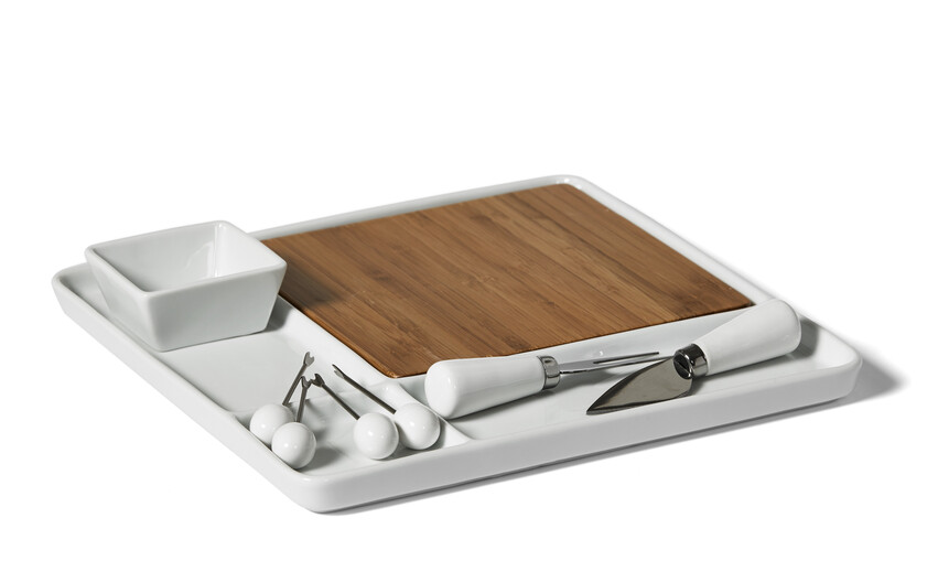 Manchego - Serveringsset, 28,5x29 cm - Vit
