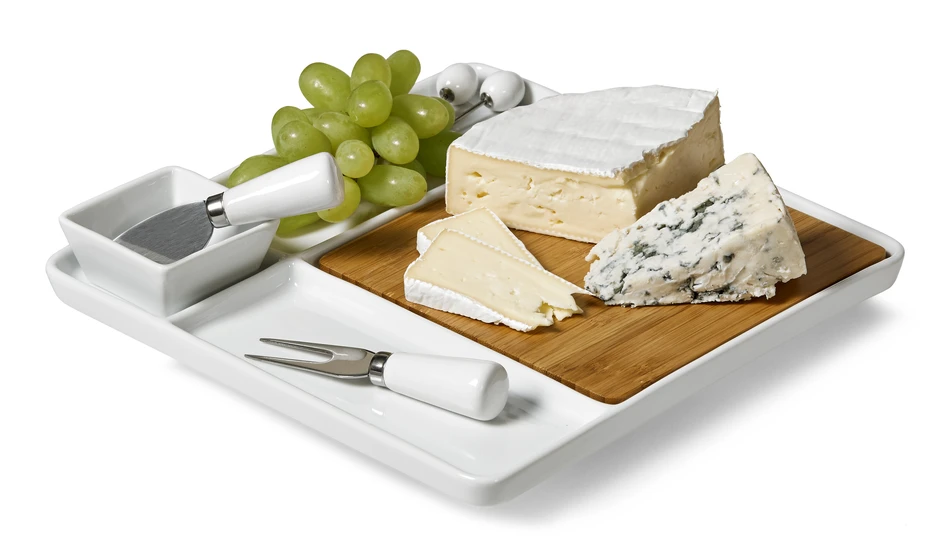 Manchego - Serveringsset, 28,5x29 cm - Vit