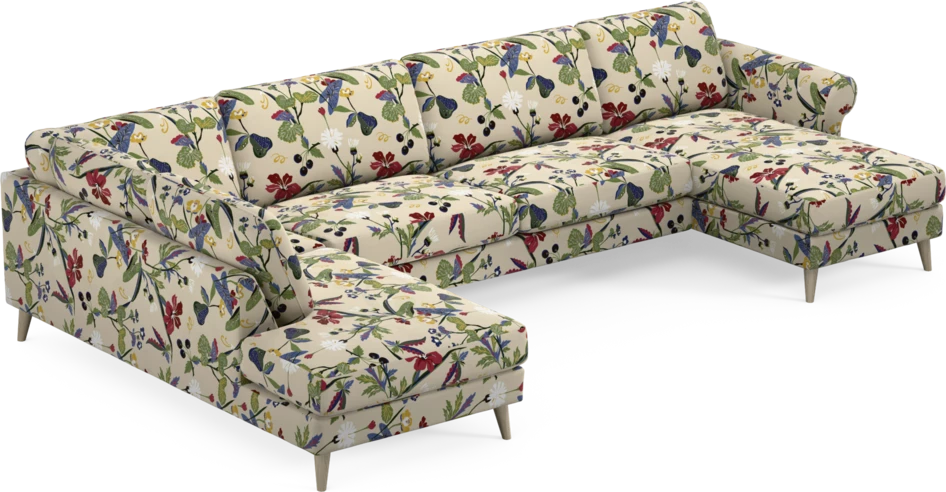 Bridge - 3-sits soffa med divan vänster och schäslong höger - Flerfärgad