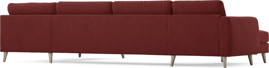 Bridge - 3-sits soffa med schäslong vänster och divan höger - Röd