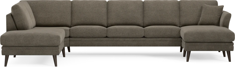 Eden - 3-sits soffa med divan vänster och schäslong höger - Brun