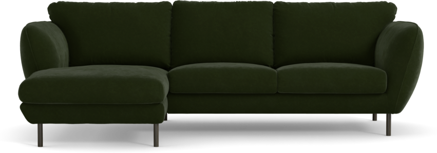 Madison Lux - 2-sits soffa med schäslong vänster - Grön