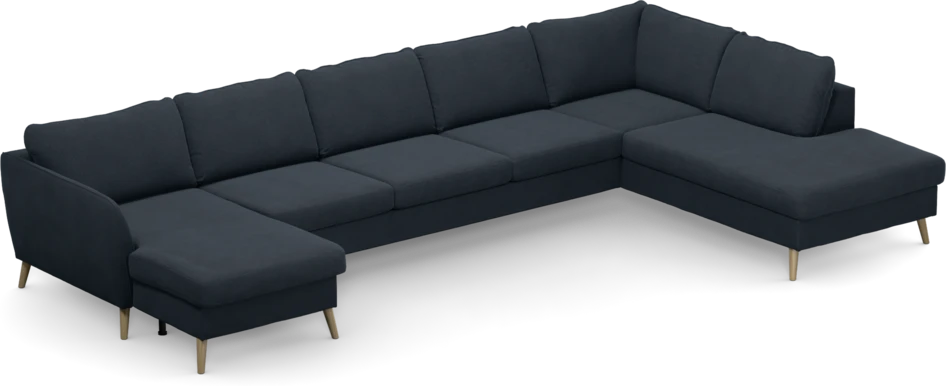 County - 4-sits soffa med schäslong vänster och divan höger - Blå