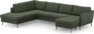 County - 3-sits soffa med divan vänster och schäslong höger - Grön