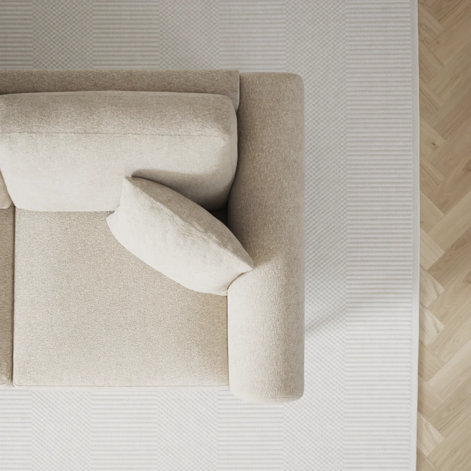 Eden - 3-sits soffa svängd - Beige