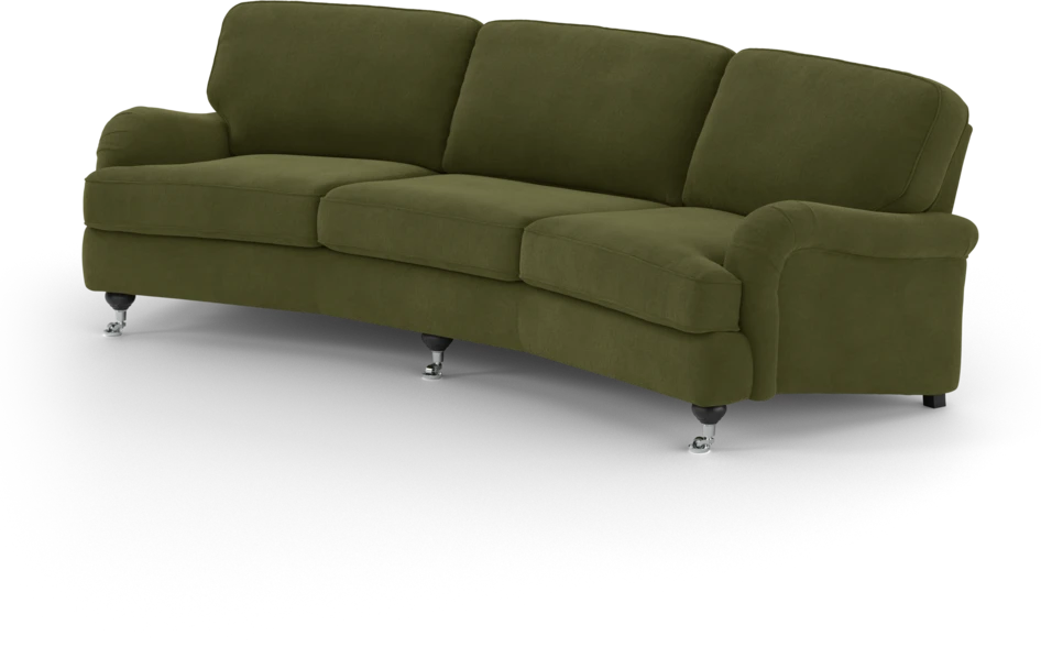 Oxford - 3-sits soffa svängd - Grön