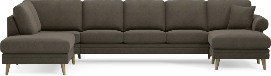 Eden - 3-sits soffa med divan vänster och schäslong höger - Brun