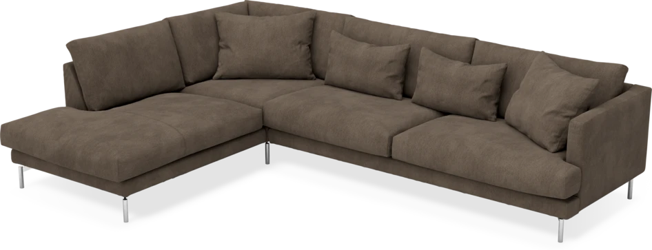 Harper - 3-sits soffa med divan vänster - Brun