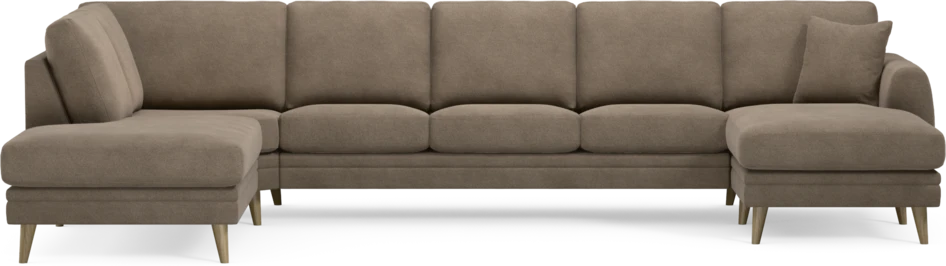 Eden - 3-sits soffa med divan vänster och schäslong höger - Brun
