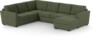 Friday - Hörnsoffa, 2+3-sits med schäslong höger - Grön