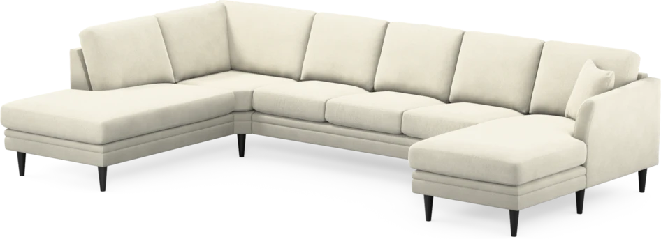Eden - 3-sits soffa med divan vänster och schäslong höger - Vit