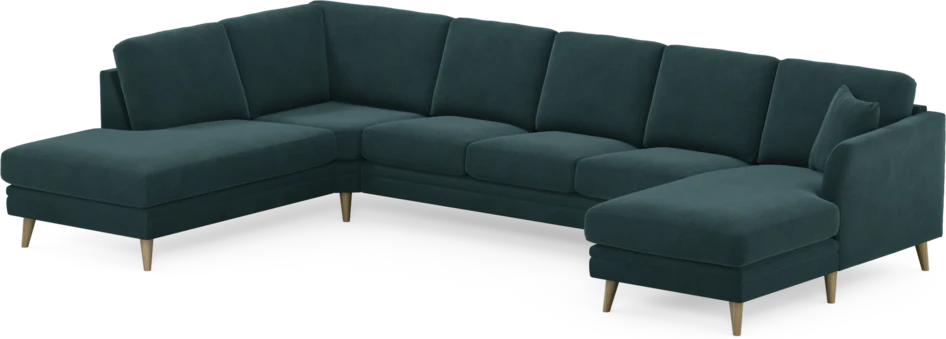 Eden - 3-sits soffa med divan vänster och schäslong höger - Blå