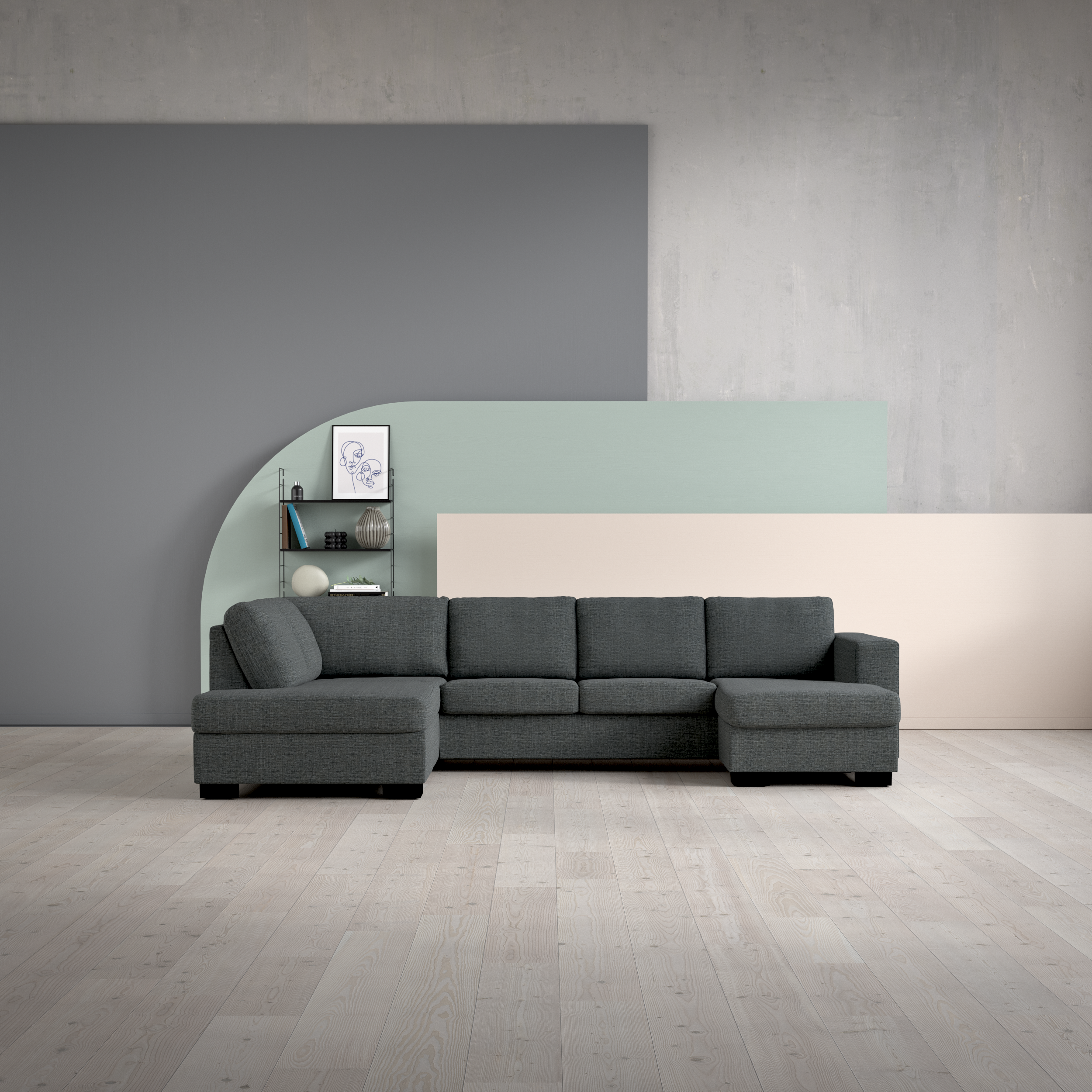 Nevada, 3-sits soffa med divan vänster och schäslong höger