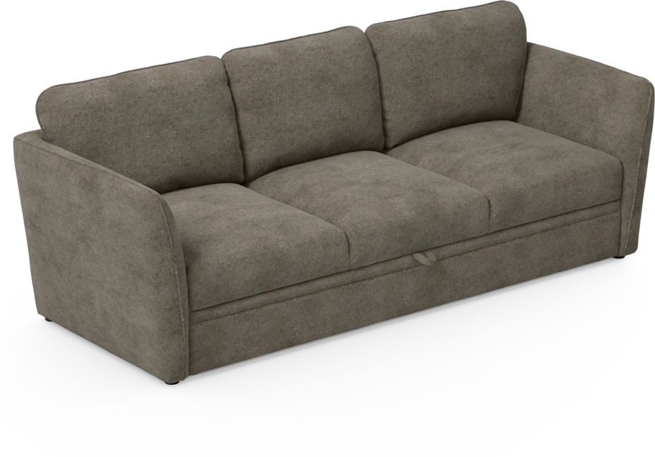 Öland - Bäddsoffa 3-sits, längsbäddad - Brun