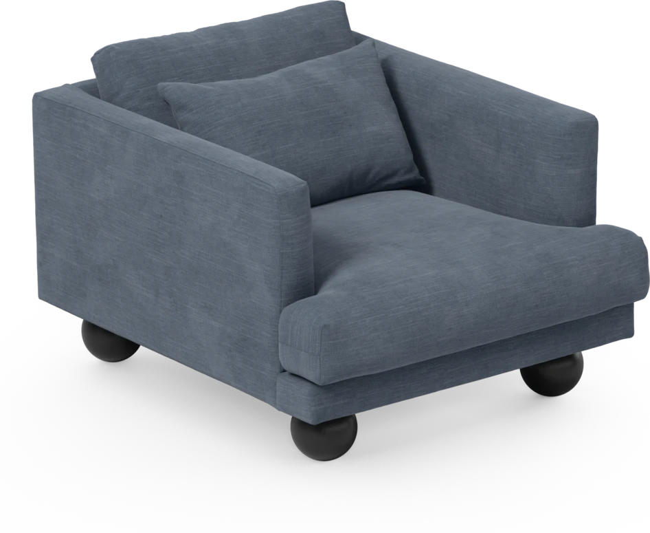 Harper - Fåtölj, 75 cm - Blå