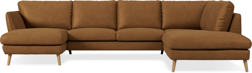 Madison Lux - 2-sits soffa med schäslong vänster och divan höger - Brun