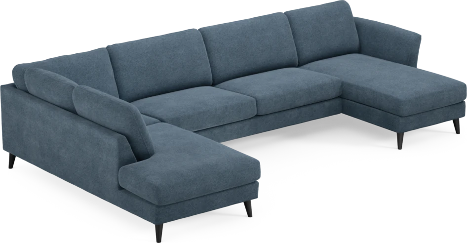 Bridge - 3-sits soffa med divan vänster och schäslong höger - Blå