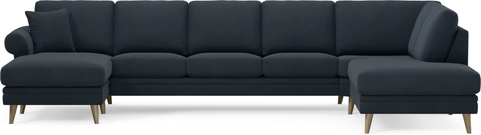Eden - 3-sits soffa med schäslong vänster och divan höger - Blå