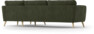 Bridge - 3-sits soffa med schäslong höger - Grön