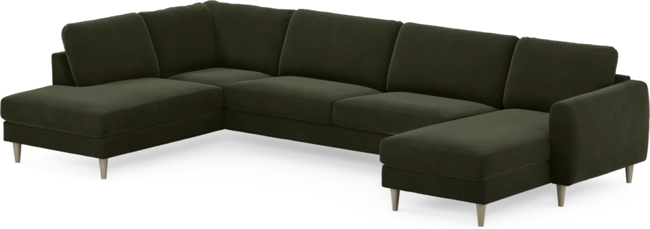 Bridge - 3-sits soffa med divan vänster och schäslong höger - Grön