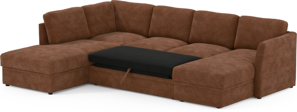 Öland - Bäddsoffa med divan vänster och schäslong höger - Orange