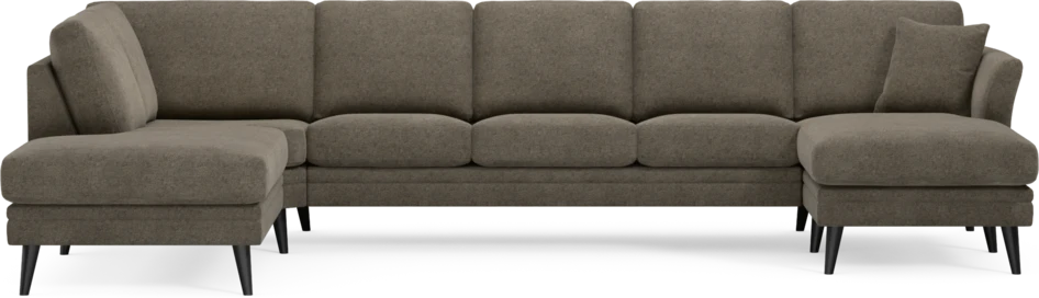 Eden - 3-sits soffa med divan vänster och schäslong höger - Brun