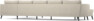 County - 4-sits soffa med schäslong vänster och divan höger - Beige