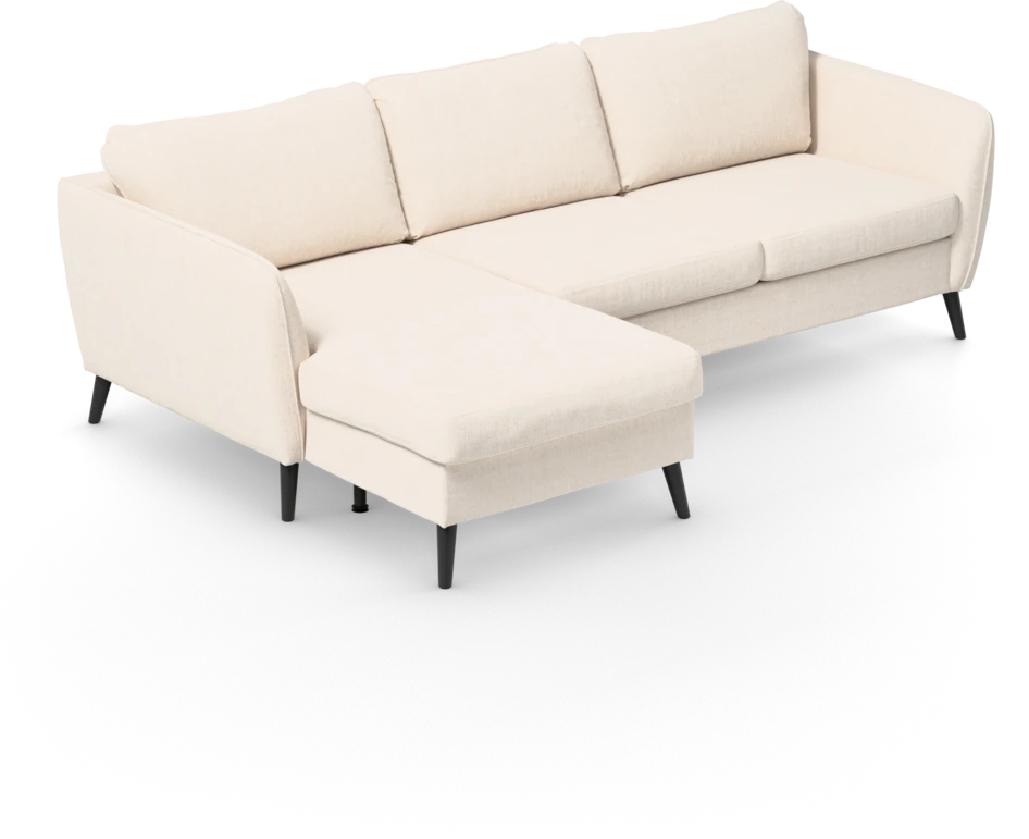 County - 3-sits soffa med flyttbar schäslong - Vit