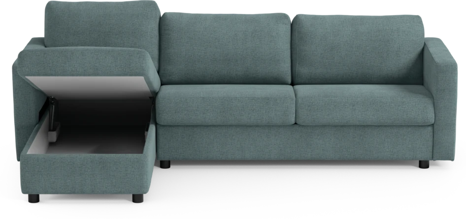 Lindö - Bäddsoffa 2,5-sits med schäslong, vändbar - Blå