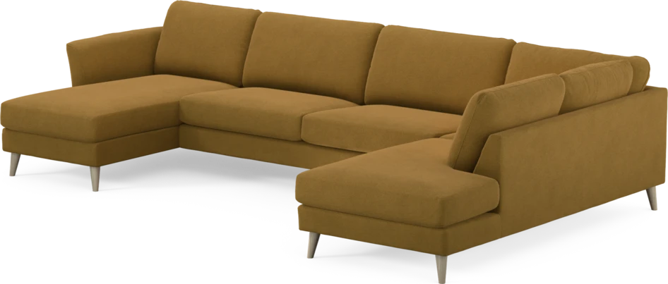 Bridge - 3-sits soffa med schäslong vänster och divan höger - Gul