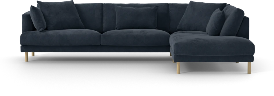 Harper - 3-sits soffa med divan höger - Blå