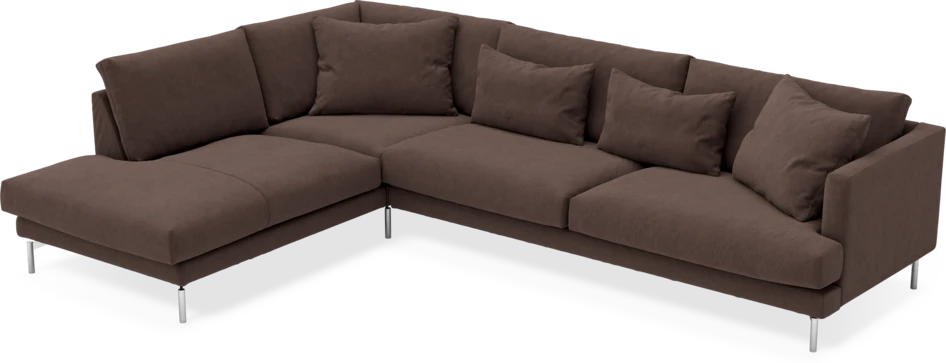Harper - 3-sits soffa med divan vänster - Brun