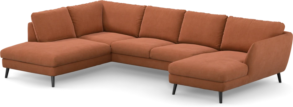Madison Lux - 2-sits soffa med divan vänster och schäslong höger - Orange